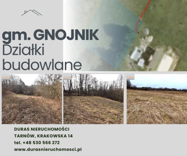 gmina Gnojnik działki budowlane 23 tys