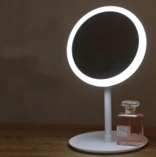 LUSTERKO KOSMETYCZNE DO MAKIJAŻU PODŚWIETLANE BIAŁE/RÓŻOWE LED
