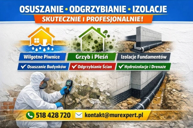 Profesjonalne osuszanie ścian i izolacja pozioma | MurExpert ŚLĄSK/ MAŁOPOLSKA