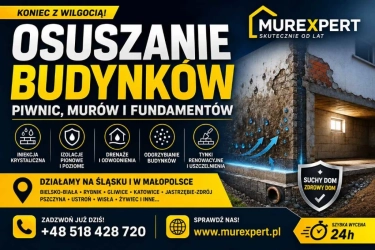 Osuszanie budynków, izolacja fundamentów, iniekcja krystaliczna, podcinanie ścian Małopolska/ Śląsk