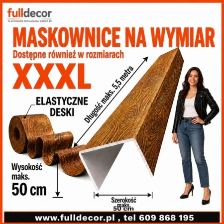 Imitacja drewna na wymiar - Belki rustykalne, Maskownica styropianowa, Lamele sufitowe, Deska elewacyjna