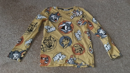 Bluzka koszulka chłopięca długi rękaw 134 Tom&Jerry 