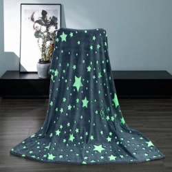 MIĘKKI KOC PLED NARZUTA NA ŁÓŻKO ŚWIECĄCY 150x180 Duży KOCYK Neon HIT
