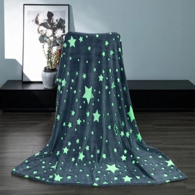 MIĘKKI KOC PLED NARZUTA NA ŁÓŻKO ŚWIECĄCY 150x180 Duży KOCYK Neon HIT