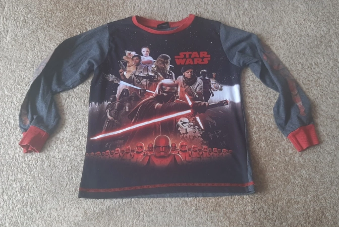 Koszulka piżamowa chłopięca długi rękaw 128 Star Wars 
