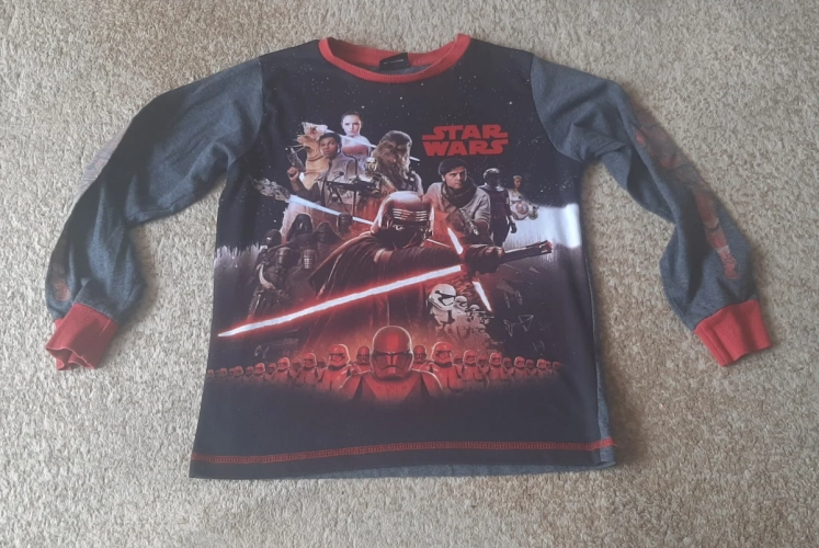 Koszulka piżamowa chłopięca długi rękaw 128 Star Wars 