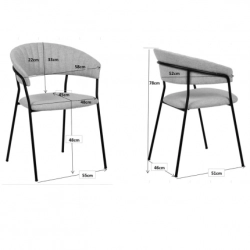 Krzesło Kare Design tkanina odcienie różu 2 szt.