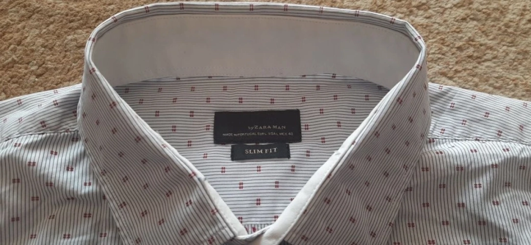 Koszula męska slim fit długi rękaw paseczki L Zara Man