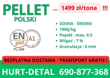 PELLET POLSKI : POLSKI PRODUCENT 1499zl paleta - transport gratis !