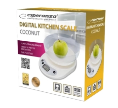 Waga kuchenna Esperanza COCONUT biały 5 kg Waga do kuchni