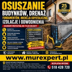 Osuszanie i iniekcja ścian i piwnic - izolacja pozioma, podcinanie muru, hydroizolacje