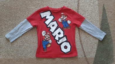 Bluzeczka koszulka długi rękaw chłopięca 98-104 Super Mario 