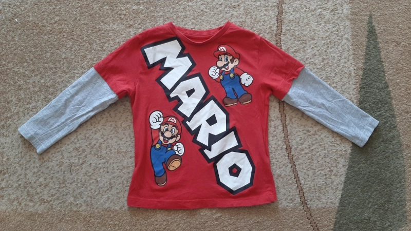 Bluzeczka koszulka długi rękaw chłopięca 98-104 Super Mario 