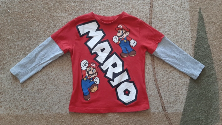 Bluzeczka koszulka długi rękaw chłopięca 98-104 Super Mario 