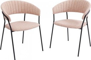Krzesło Kare Design tkanina odcienie różu 2 szt.