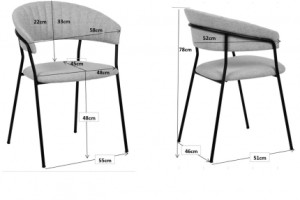 Krzesło Kare Design tkanina odcienie różu 2 szt.