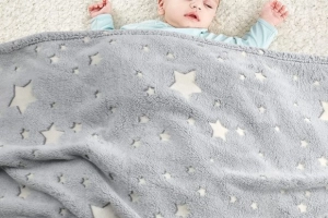 MIĘKKI KOC PLED NARZUTA NA ŁÓŻKO ŚWIECĄCY 150x180 Duży KOCYK Neon HIT