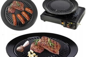 NIEPRZYWIERAJĄCA PATELNIA GRILLOWA DO UŻYTKU NA PŁYCIE KUCHENNEJ