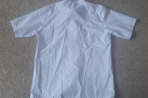 Elegancka koszula chłopięca krótki rękaw biała 134 Lora