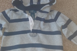 Bluza dresowa chłopięca paski kaptur 92 Ralph Lauren 