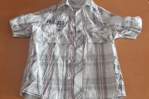 Koszula chłopięca krótki rękaw kratka 110-116 We