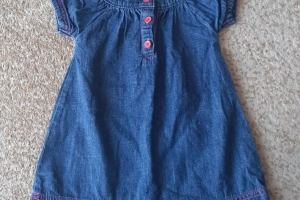 Sukienka dziewczęca dżinsowa jeansowa krótki rękaw 62-68 F&F