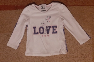 Koszulka/bluzeczka dziewczęca długi rękaw 86 2szt.
