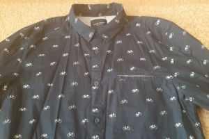 Koszula męska długi rękaw slim fit granatowa L  House Brand